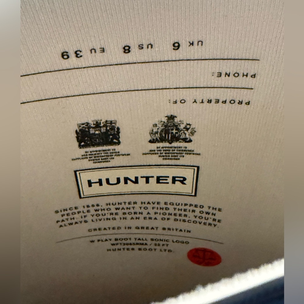 Hunter Logo Women’s Rain Boots size 8 Play Boot Sonic Logo - Picture 6 of 13